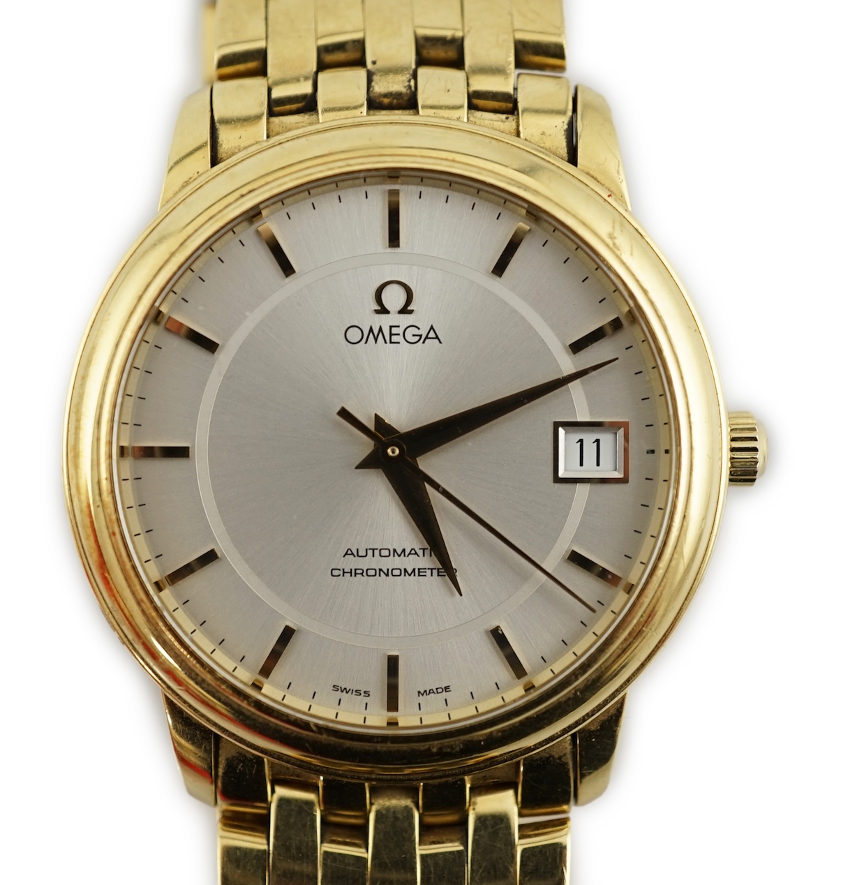 A gentleman's early 2000's 18ct gold Omega Automatic Chronometer wrist watch